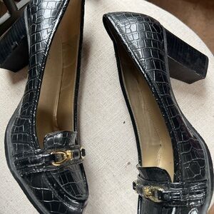 Bandolino Black Heels with Crocodile Embossed Pattern
